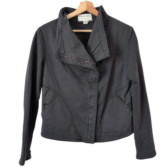 Marrakech Anthropologie Womens Moto Jacket Medium Asymmetrical Zip Faravel Gray - Picture 2 of 8